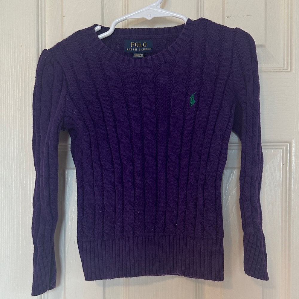 Polo by Ralph Lauren Deep Purple Cable Knit Sweater
